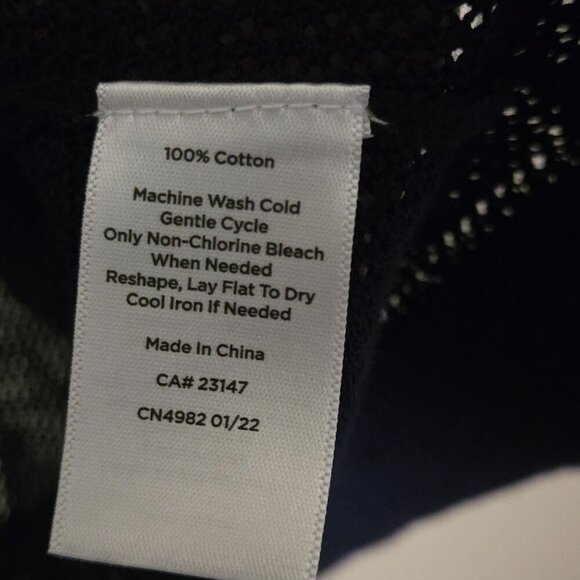 Talbots Open Front Cardigan Navy Sustainable Cotton Tone On Tone Stars Size P/S - Picture 7 of 7